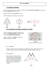Symétrie - Cours, Leçon - Géométrie : 4eme, 5eme Primaire - PDF gratuit à imprimer