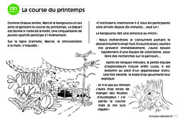 La course du printemps - Lecture compréhension - Histoire illustrée - Niveau 2 : 2eme Primaire - PDF à imprimer