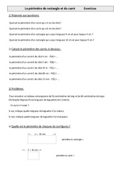 Périmètre du rectangle et du carré - Exercices - Mesures : 4eme Primaire - PDF à imprimer