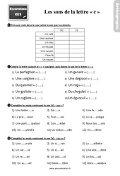 Les valeurs sonores de la lettre « c » - Exercices, révisions : 3eme Primaire - PDF à imprimer