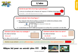 L'aire - Cours, Leçon, trace écrite : 5eme Primaire - PDF gratuit à imprimer