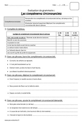 Compléments circonstanciels - Bilan  : 4eme Primaire - PDF à imprimer