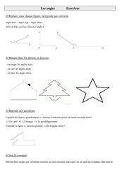 Angles - Exercices - Géométrie : 4eme, 5eme Primaire - PDF à imprimer