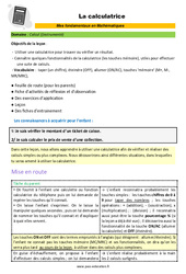 La calculatrice - SEGPA - EREA - Décrochage scolaire : 4eme, 5eme, 6eme Primaire - PDF à imprimer