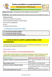 Droites parallèles et perpendiculaires - SEGPA - EREA - Décrochage scolaire : 4eme, 5eme, 6eme Primaire - PDF à imprimer