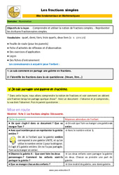 Les fractions simples - SEGPA - EREA - Décrochage scolaire : 4eme, 5eme, 6eme Primaire - PDF à imprimer