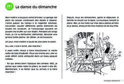 La danse du dimanche - Lecture compréhension - Histoire illustrée - Niveau 2 : 2eme Primaire - PDF à imprimer