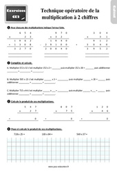 La technique opératoire de la multiplication à 2 chiffres avec les corrections : 3eme Primaire