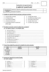 Adjectif qualificatif - Bilan : 5eme Primaire - PDF à imprimer