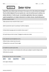 Belle visite - Homophones a et à - Dictée accompagnée n°2 : 4eme Primaire - Cycle 3 - PDF à imprimer