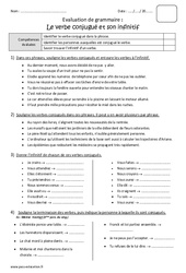 Verbe conjugué et son infinitif - Bilan : 5eme Primaire - PDF à imprimer
