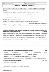 Présent - Examen Contrôle  : 1ere Secondaire - PDF à imprimer