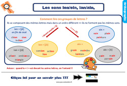 Les sons ien/ein, ian/ain - Cours, Leçon, trace écrite : 3eme Primaire <small style='color:inherit;'>(téléchargement gratuit)</small>