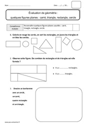 Carré, triangle, rectangle, cercle - Bilan sur les figures planes : 2eme Primaire - PDF à imprimer
