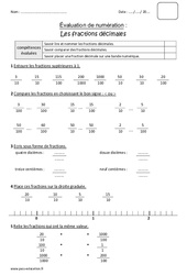 Fractions décimales - Bilan avec le corrigé : 4eme Primaire - PDF à imprimer