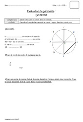 Cercle - Bilan : 4eme Primaire - PDF à imprimer