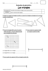 Triangles - Bilan  : 4eme Primaire - PDF à imprimer