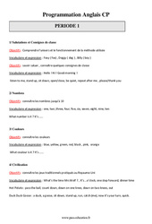 Programmation Annuelle - Anglais - Progressions - Billy, Doggy - My English Pass : 1ere Primaire - PDF à imprimer