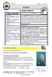 Le requin pèlerin - Lecture documentaire animalier - EDL : 4eme, 5eme Primaire - PDF à imprimer