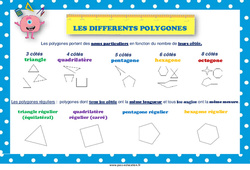 Les différents types de polygones - Affiche de classe : 3eme, 4eme, 5eme Primaire