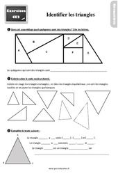 Exercices, révisions sur identifier les triangles au  avec les corrections : 3eme Primaire