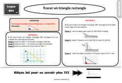 Leçon, trace écrite sur tracer un triangle rectangle au  : 3eme Primaire