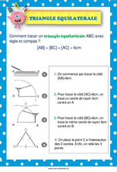 Tracer un triangle équilatéral -  au  - Affiche : 2eme, 3eme, 4eme, 5eme Primaire
