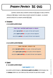 Present Perfect - BE - ING - Cours : 3eme Secondaire - PDF à imprimer