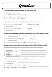 Questions - Exercices  : 3eme Secondaire - PDF à imprimer