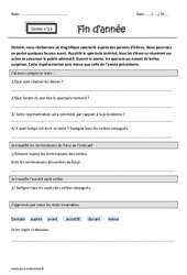 Fin d'année - Dictée accompagnée n°13 : 5eme Primaire - Cycle 3 - PDF à imprimer