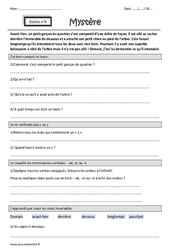 Mystère - Terminaisons verbales : - ait, er ou - é - c ou ç - Dictée accompagnée n°9 : 4eme Primaire - Cycle 3 - PDF à imprimer