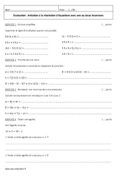 Ecriture simplifiée, priorités dans le calcul - Examen Evaluation sur les équations : 1ere Secondaire - PDF à imprimer
