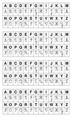 Alphabet majuscule cursive et imprimerie à coller sur le bureau : 3eme, 4eme, 5eme Primaire - PDF à imprimer