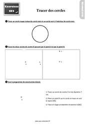 Tracer des cercles - Exercices, révisions : 3eme Primaire - PDF à imprimer
