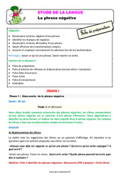 Les phrases négatives - Étude de la langue - Fiche de préparation : 2eme Primaire - PDF à imprimer