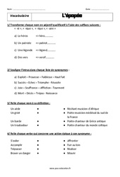L’épopée - Révisions - Exercices avec correction : 1ere Secondaire - PDF à imprimer