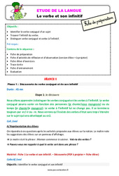 Séquence - Fiche de préparation Le verbe et son infinitif - Étude de la langue - Séquence - Fiche de préparation : 2eme Primaire - PDF à imprimer