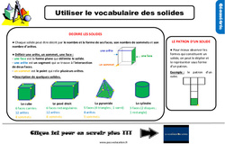 Utiliser le vocabulaire des solides - Cours, Leçon, trace écrite : 3eme Primaire <small style='color:inherit;'>(téléchargement gratuit)</small>