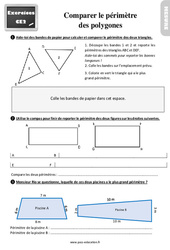 Comparer le périmètre de polygones - Exercices, révisions : 3eme Primaire - PDF à imprimer
