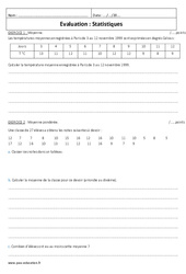 Moyenne pondérée - Examen Evaluation : 2eme Secondaire - PDF à imprimer