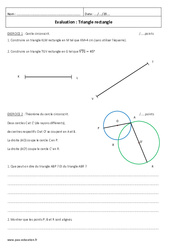 Triangle rectangle - Examen Contrôle : 2eme Secondaire
