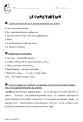 Ponctuation - Exercices avec le corrigé : 5eme Primaire - PDF à imprimer