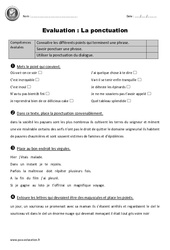 Signes de ponctuation - Examen Evaluation  : 5eme Primaire - PDF à imprimer
