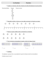 Fractions - Exercices - Numération : 5eme Primaire - PDF à imprimer