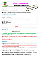 Séquence - Fiche de préparation Passé - présent - futur - Étude de la langue - Séquence - Fiche de préparation : 2eme Primaire - PDF à imprimer