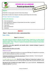 Passé - présent - futur - Étude de la langue - Séquence - Fiche de préparation : 3eme Primaire - PDF à imprimer