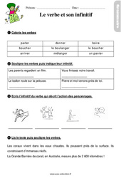 L’infinitif du verbe - Étude de la langue - Exercices avec les corrigés : 2eme Primaire - PDF à imprimer