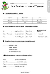 Présent des verbes en - er - Étude de la langue - Exercices avec les corrigés : 2eme Primaire - PDF à imprimer