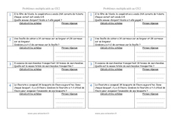 Problèmes multiplicatifs  : 3eme Primaire - PDF à imprimer