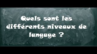 Différents niveaux de langage - Registres de langue - Classe inversée : 4eme Primaire